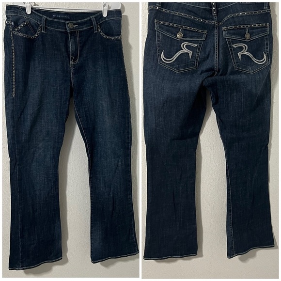 Rock & Republic Kasandra Women Sz 16M Jeans Coastal Cowgirl Studded Rhinestone - Picture 1 of 15